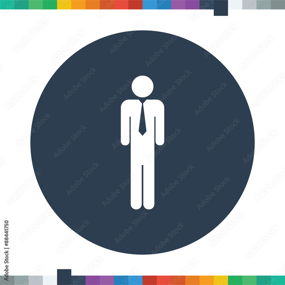 Flat businessman icon, stick-man in a circle. Flat businessman icon, stick-man in a circle.