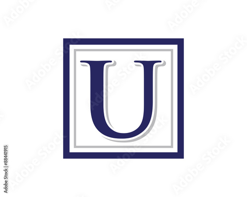 U Letter Logo Square Frame