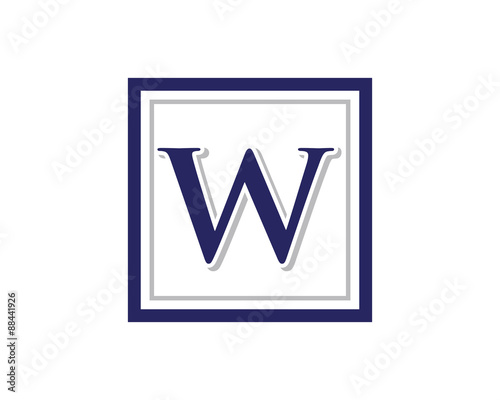 W Letter Logo Square Frame
