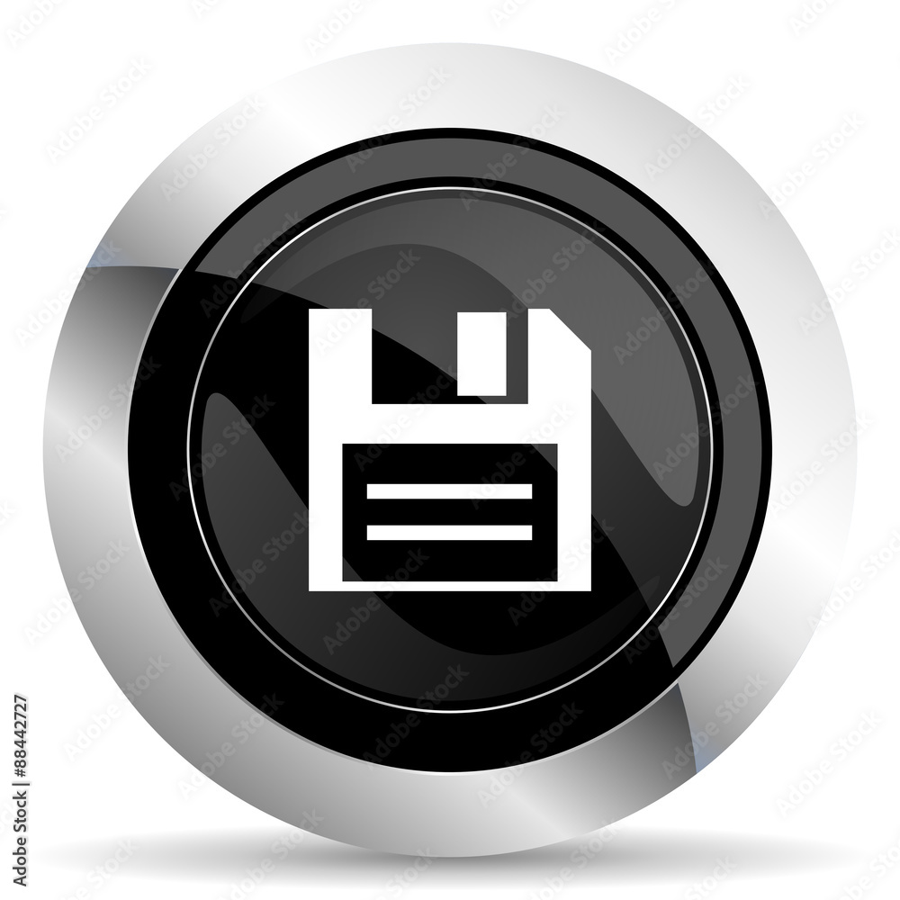 disk icon, black chrome button, data sign disk icon, black chrome button, data sign