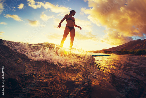Photography Surfing at Sunset