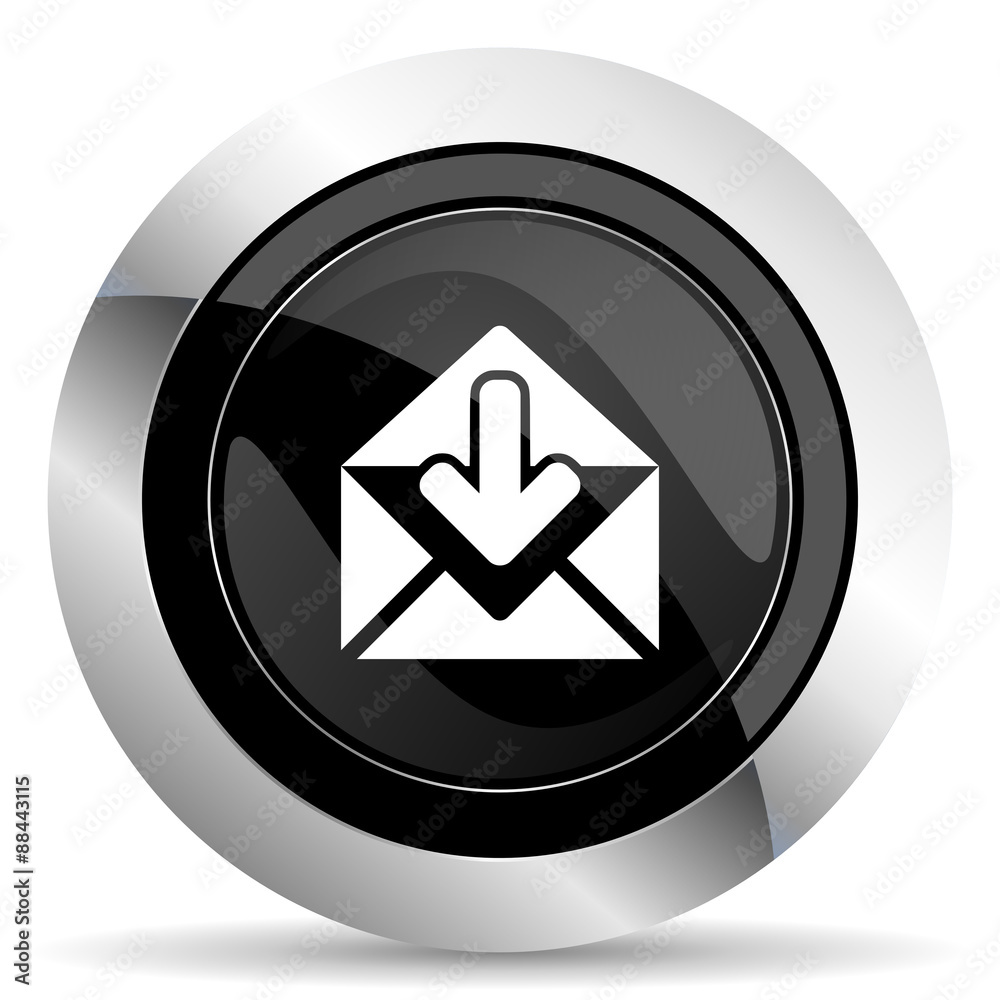 email icon, black chrome button, post message sign email icon, black chrome button, post message sign
