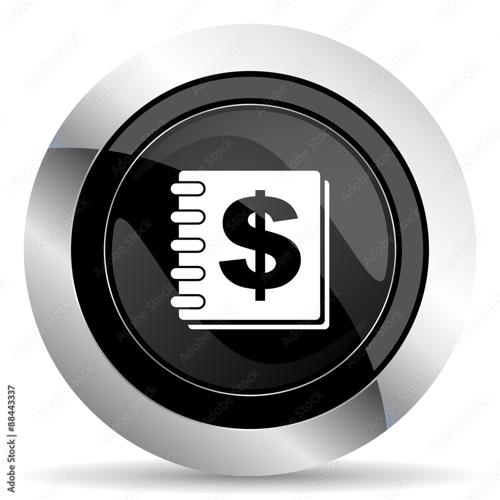 money icon, black chrome button money icon, black chrome button