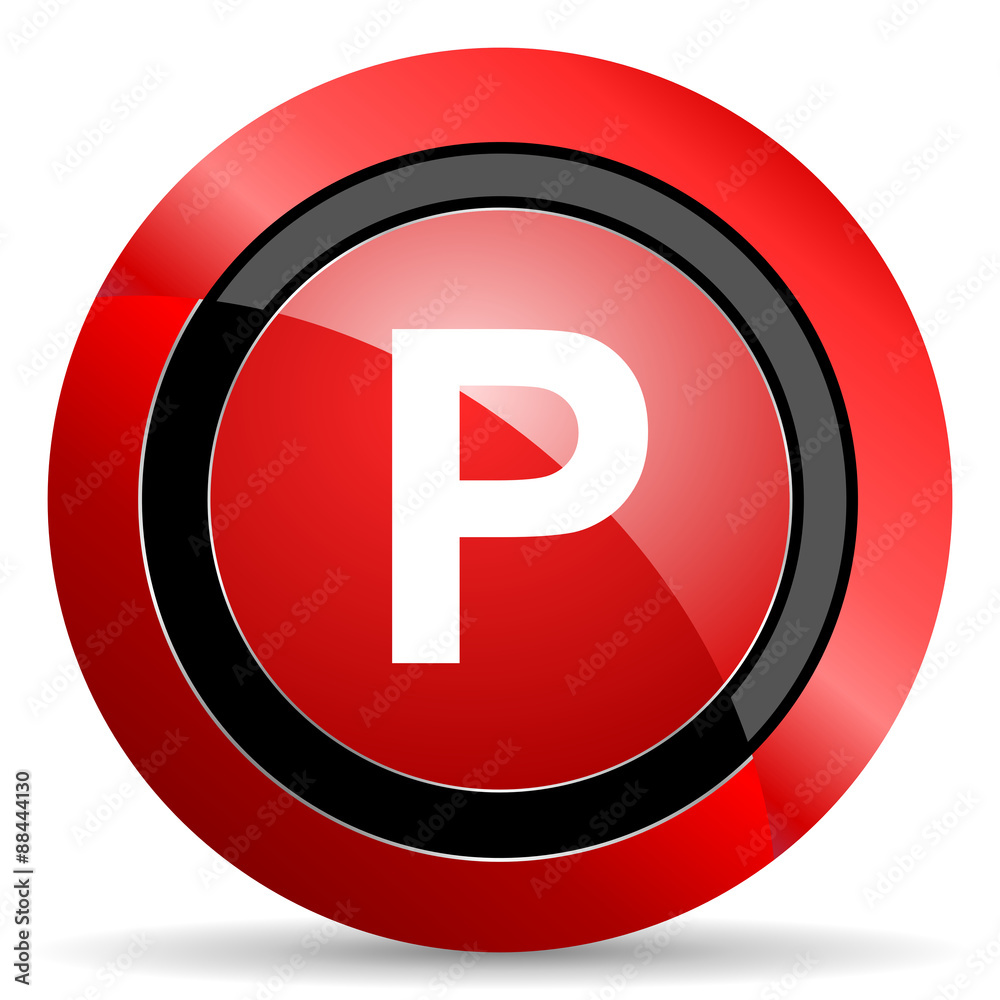 parking red glossy web icon parking red glossy web icon