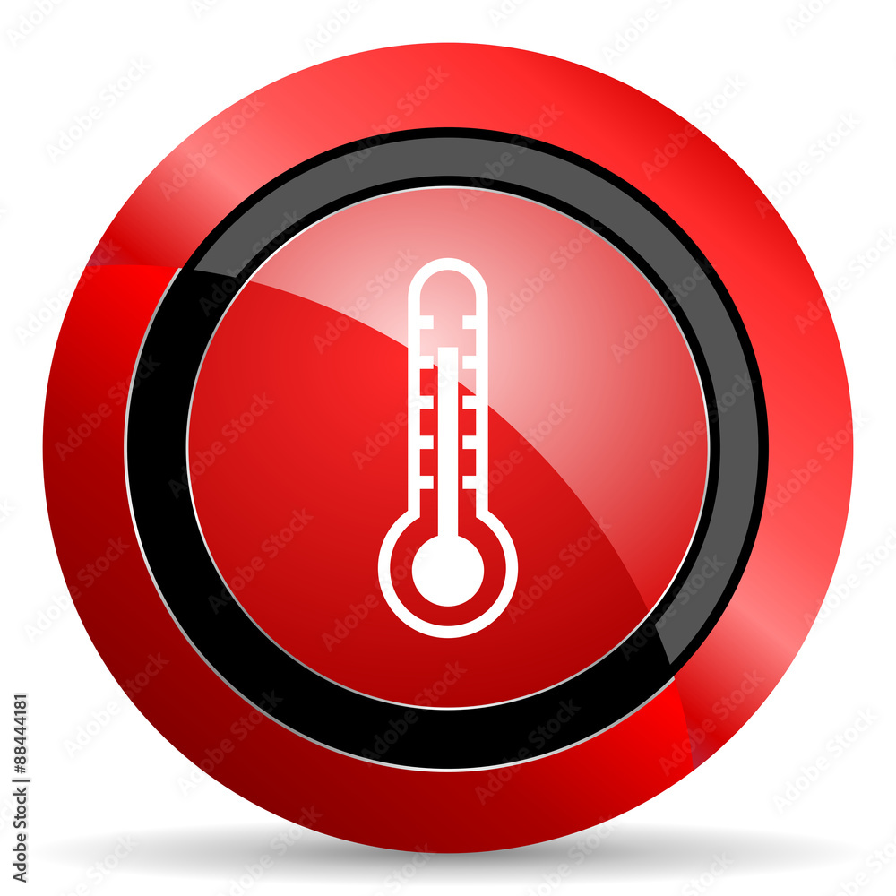 thermometer red glossy web icon