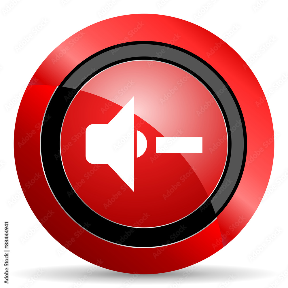 speaker volume red glossy web icon speaker volume red glossy web icon