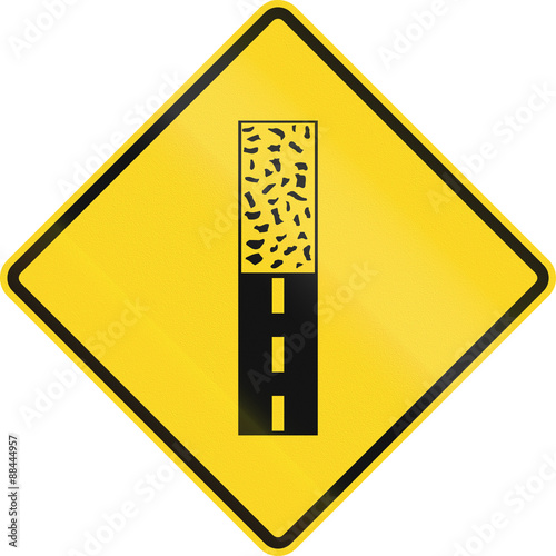 Canadian road warning sign - Pavement ends. This sign is used in Ontario photo