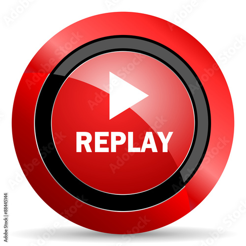 replay red glossy web icon Free Download replay red glossy web icon - GFXLoad