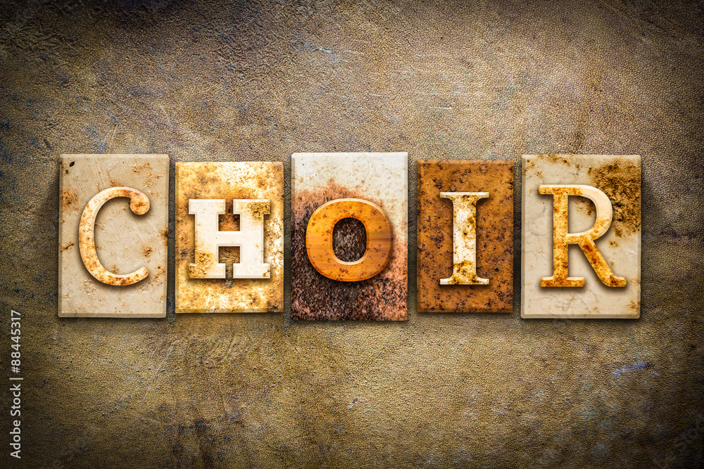 Fototapeta premium Choir Concept Letterpress Leather Theme