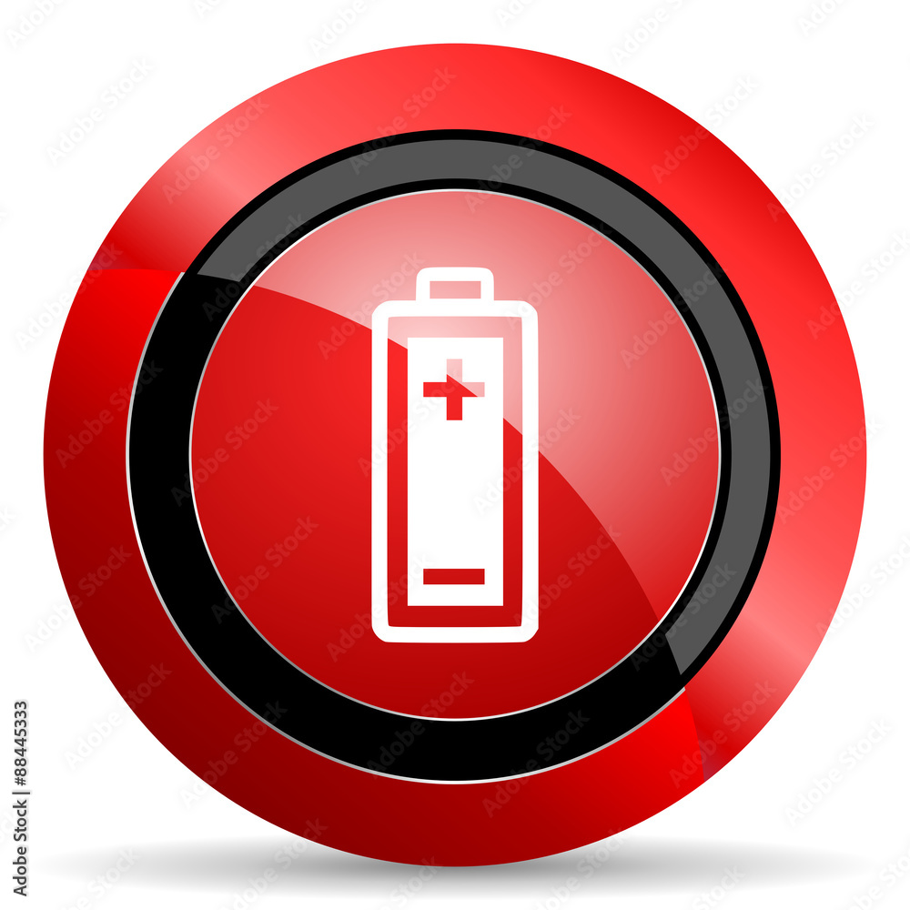 battery red glossy web icon battery red glossy web icon