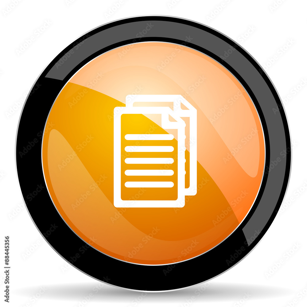 document orange icon pages sign
