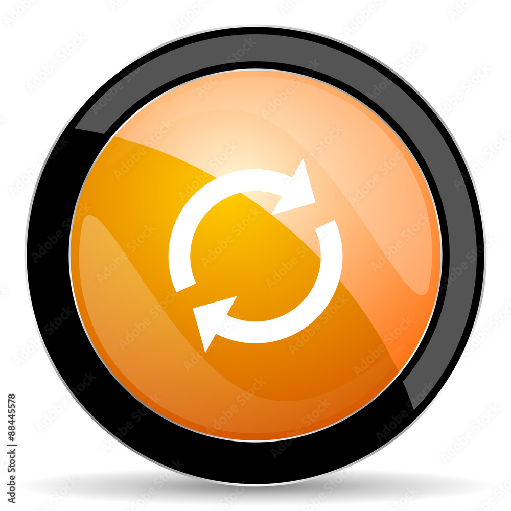 reload orange icon refresh sign