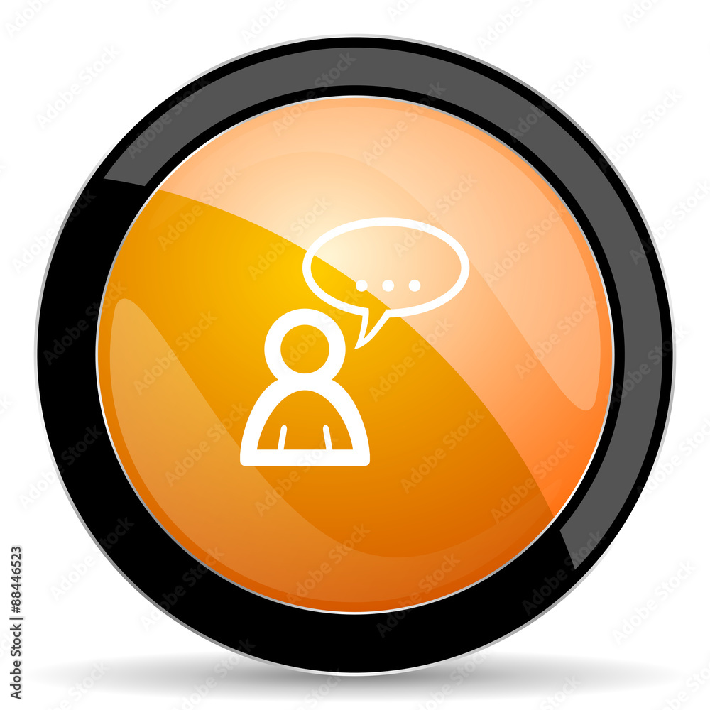 forum orange icon chat symbol bubble sign