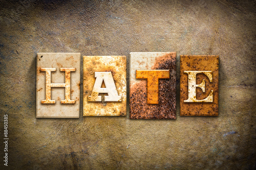 Hate Concept Letterpress Leather Theme