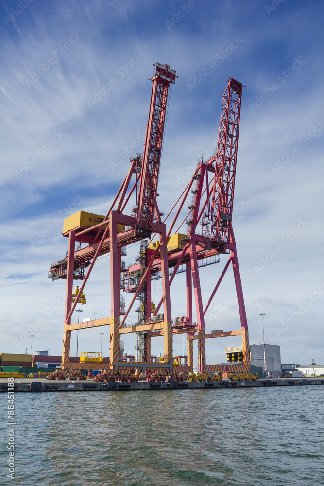 Large container cranes at Swanson Dock in the Port of Melbourne Large container cranes at Swanson Dock in the Port of Melbourne
