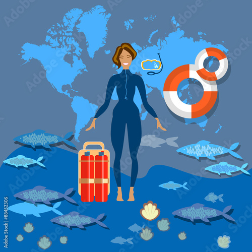 Diving tourism world diving swimming suit smile lifebuo