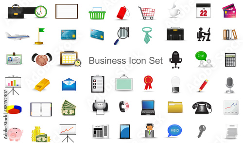 Business financial marketing activity and office stationary tool icon collection set for website, create by vector 