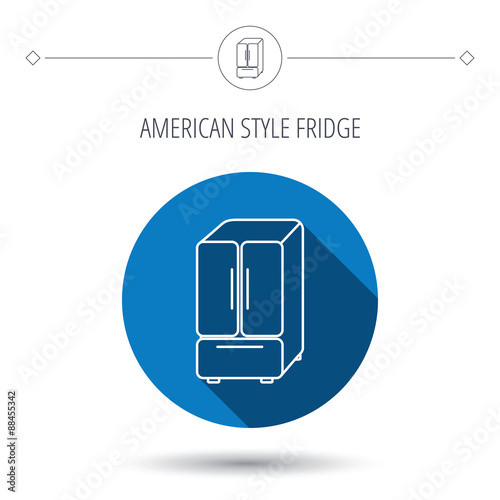 American fridge icon. Refrigerator sign.