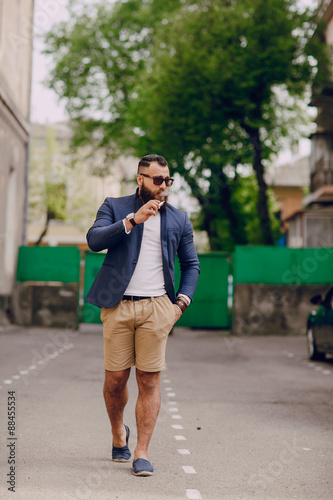 bearded man with e-cigarette