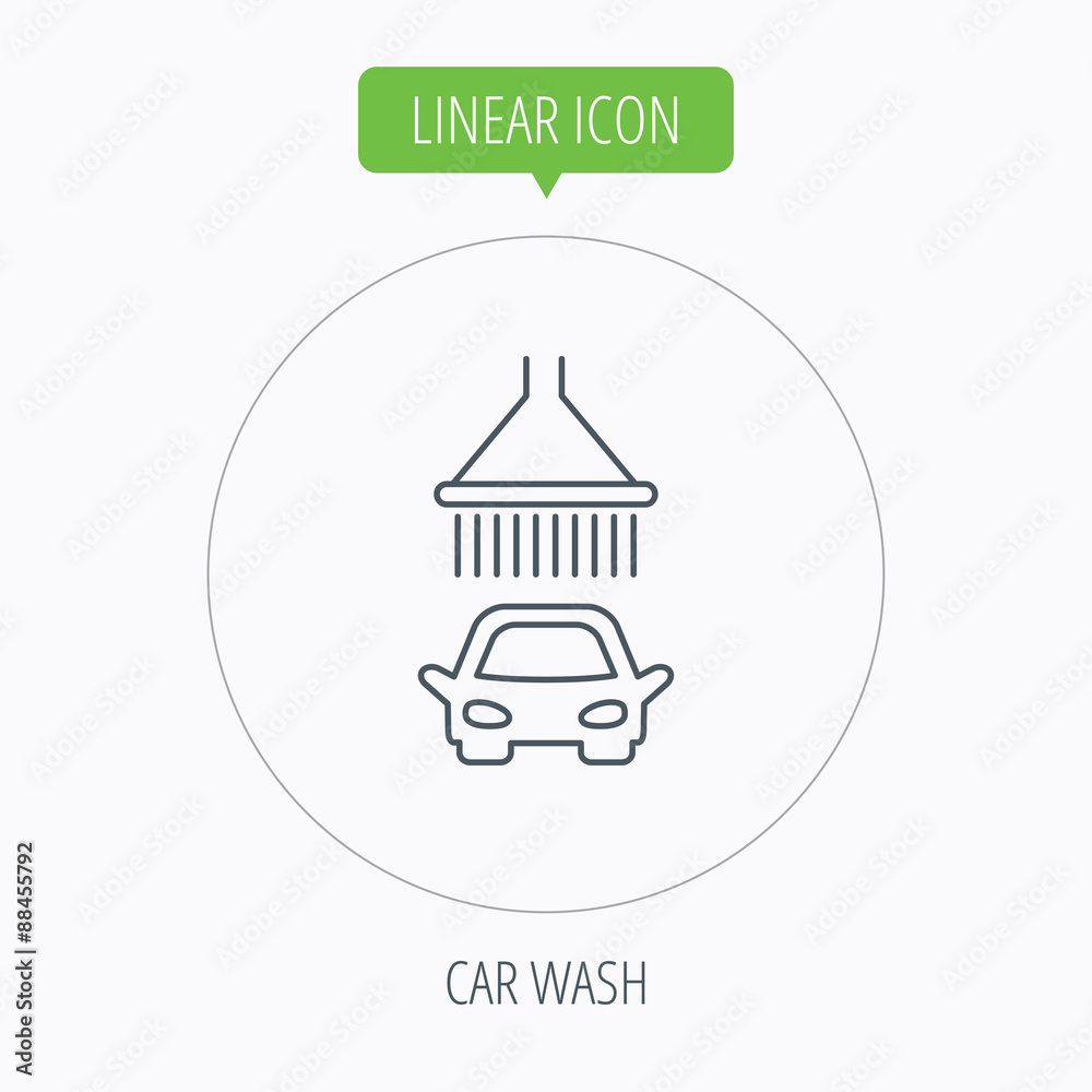 Car wash icon. Cleaning station with shower sign