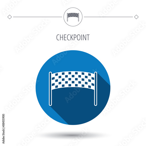 Finishing checkpoint icon. Marathon banner sign.