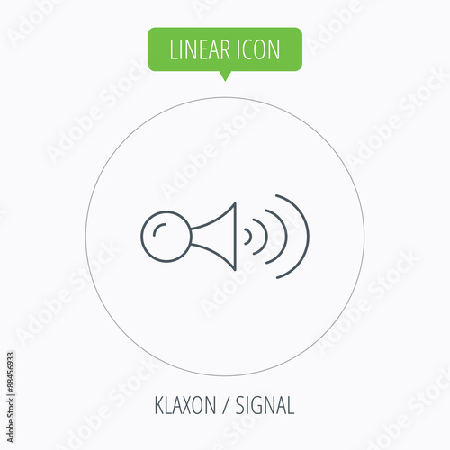 Klaxon signal icon. Car horn sign.