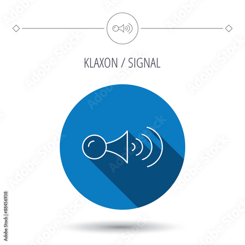 Klaxon signal icon. Car horn sign.