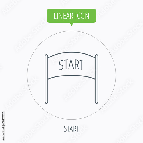Start banner icon. Marathon checkpoint sign.