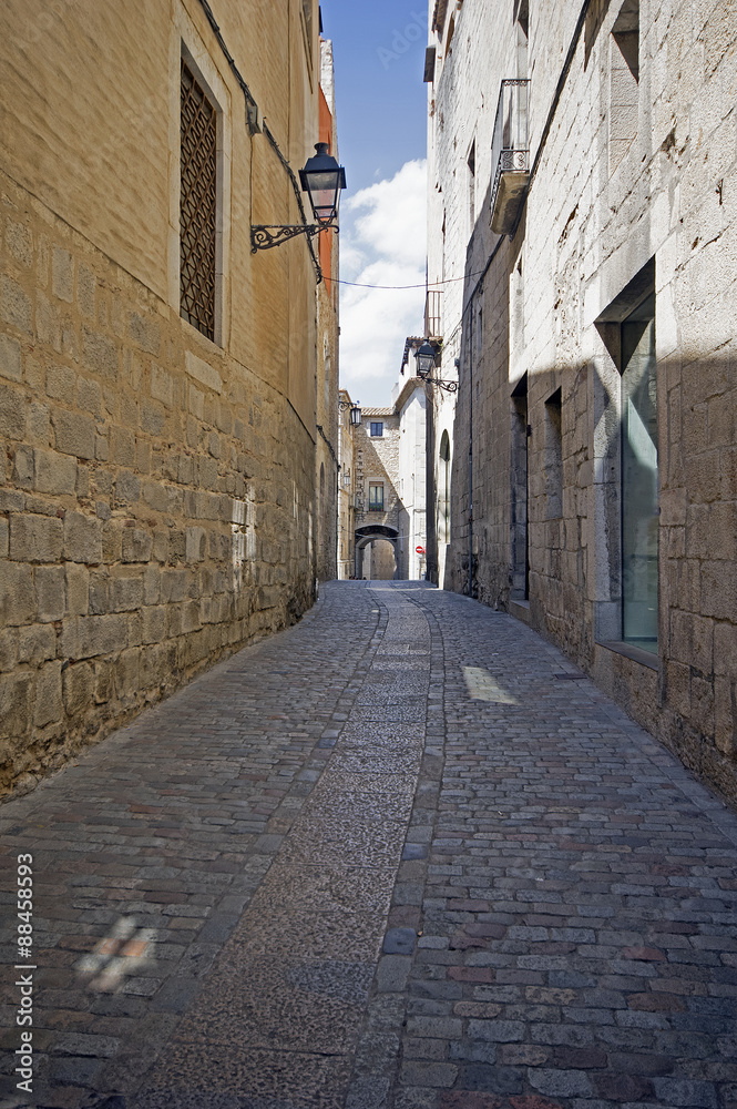 Old street of Girona,Catalonia.Spain