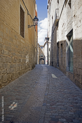 Old street of Girona Catalonia.Spain