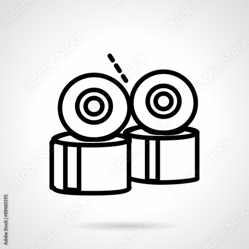 Longboard wheels line vector icon