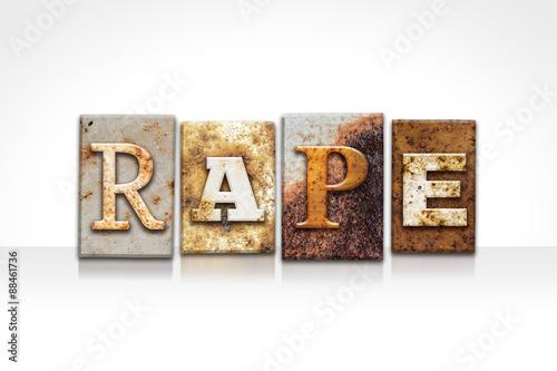 Fototapet Rape Letterpress Concept Isolated on White