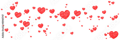 Banner | rote Herzen | Scribble Skizze Zeichnung