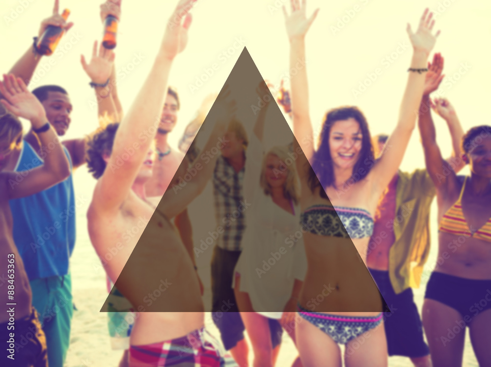 Obraz premium Summer Togetherness Friendship Triangle Copy Space Concept