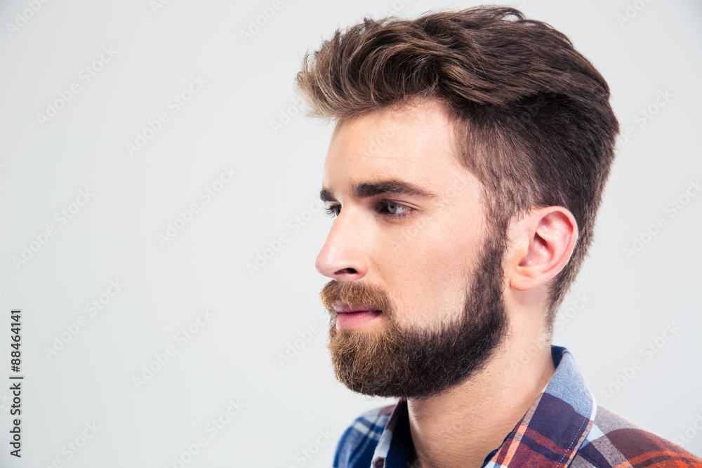 Fototapeta premium Closeup portrait of a handsome man looking away