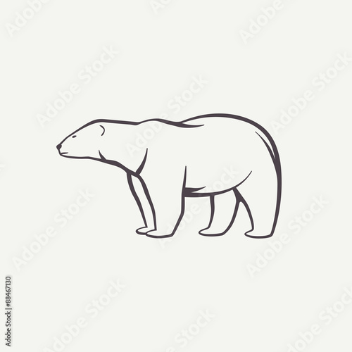 Polar bear outline symbol