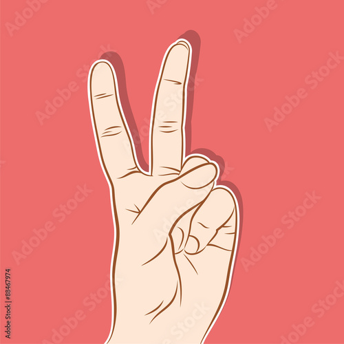 victory symbol, count two and many means for two finger gesture design