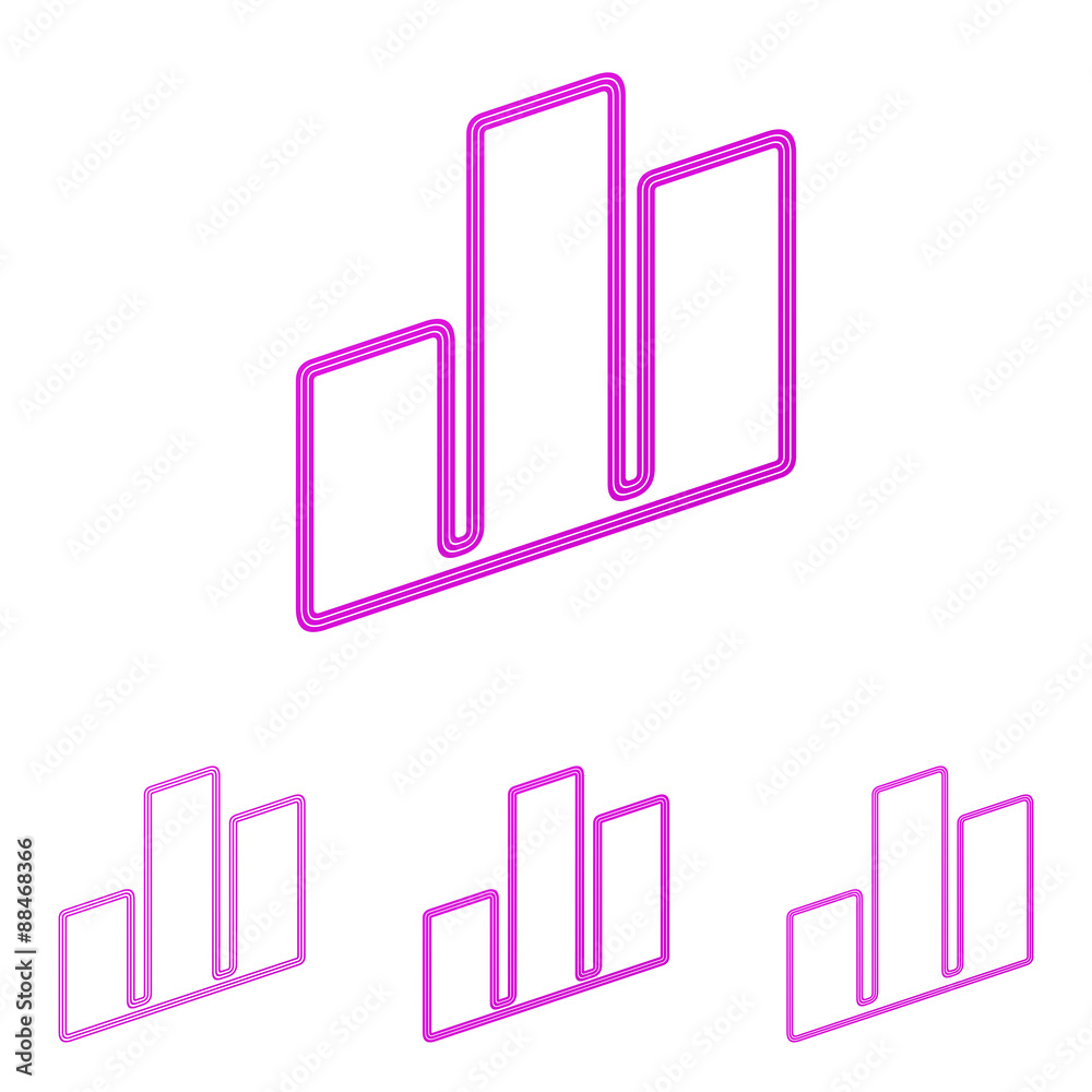 Magenta line real estate logo design set Magenta line real estate logo design set