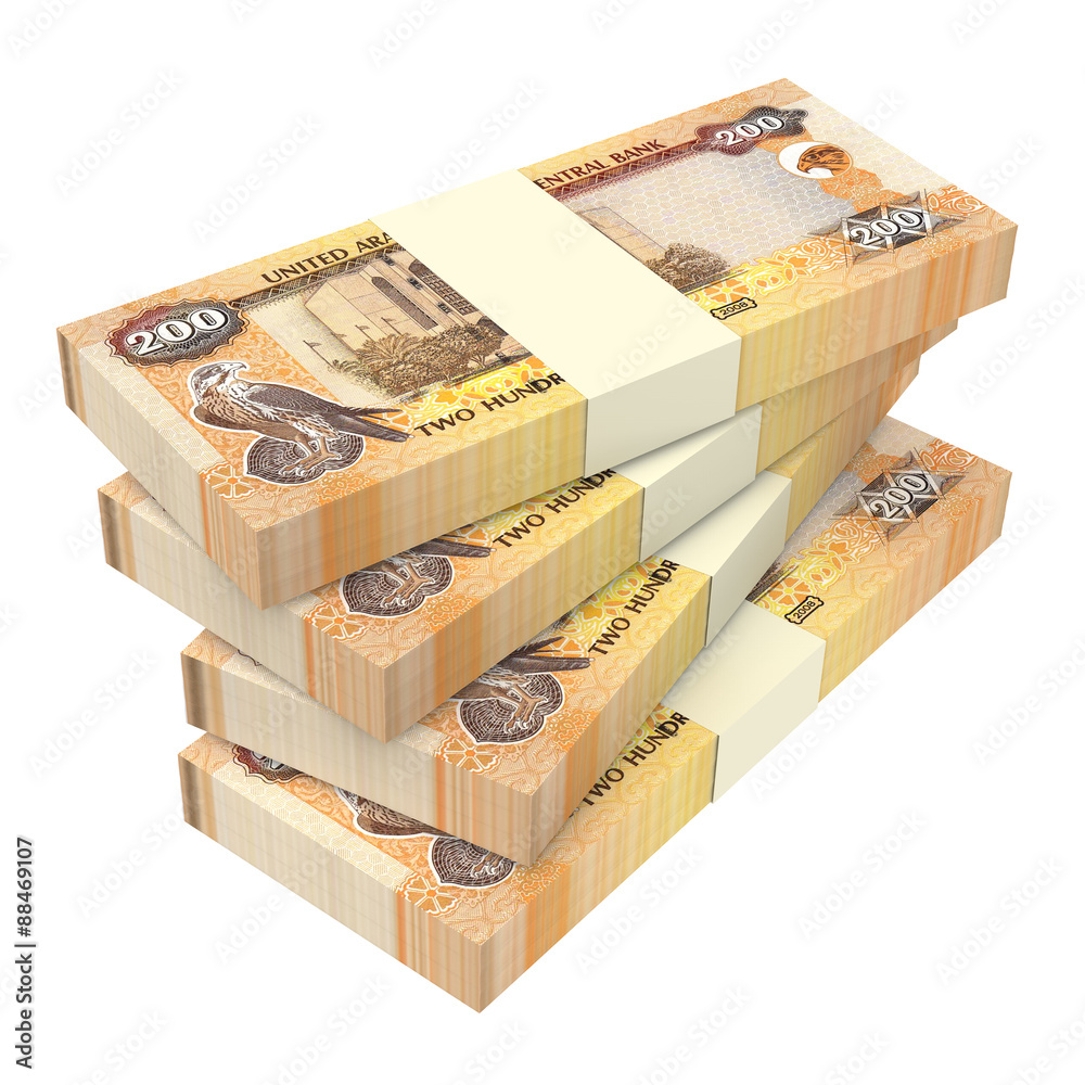 United Arab Emirates Dirhams Bills Isolated On White Background united-arab-emirates-dirhams-bills-isolated-on-white-background