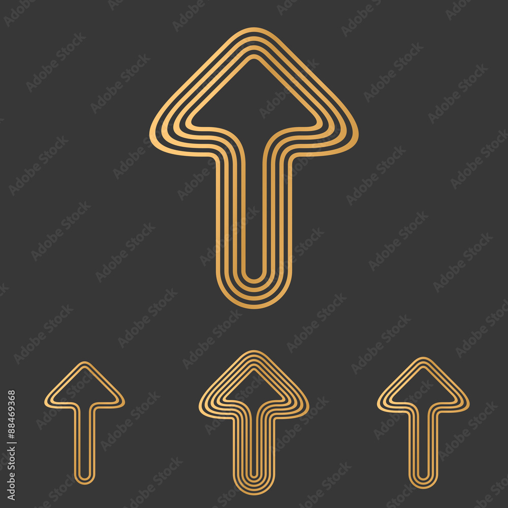 Bronze line arrow logo design set Bronze line arrow logo design set