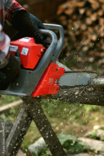 Wallpaper Mural chop wood Chainsaw Torontodigital.ca