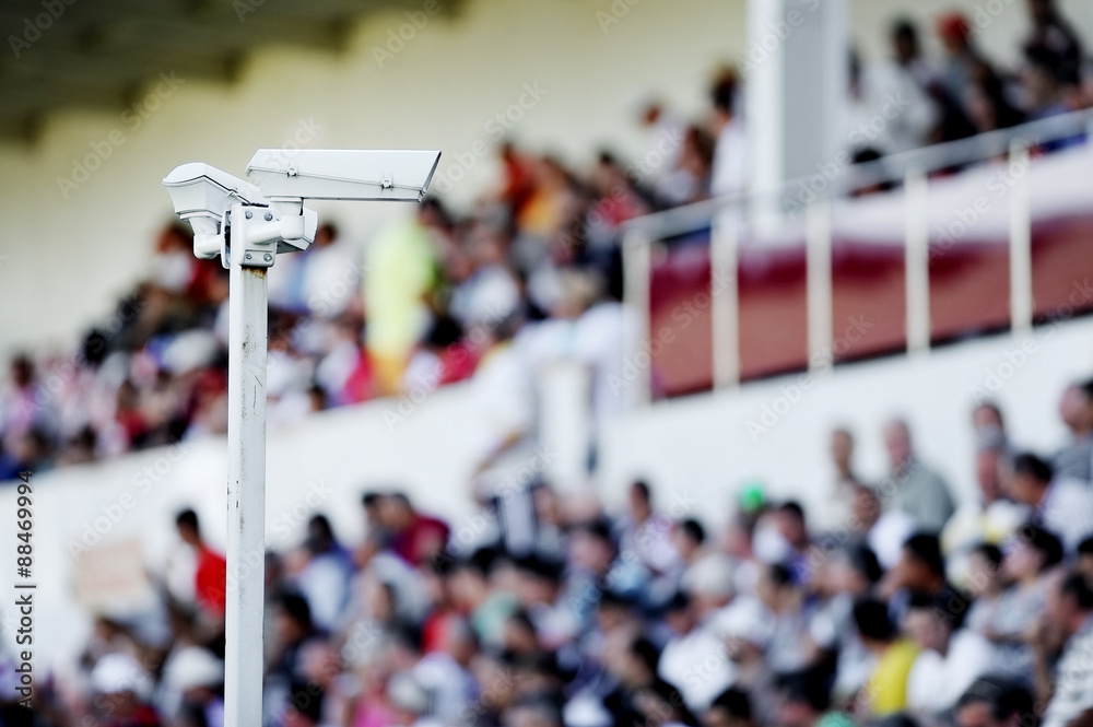 Surveillance cameras on stadium Surveillance cameras on stadium