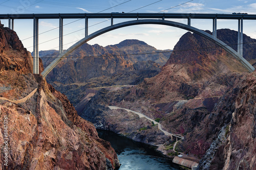 Photography The Hoover Bridge from the Hoover Dam, Nevada