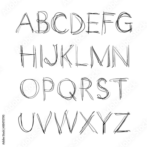 Hand drawn alphabet