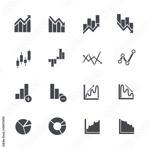 Business graphs stock icons