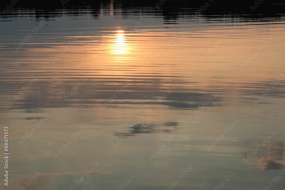 water texture sunset