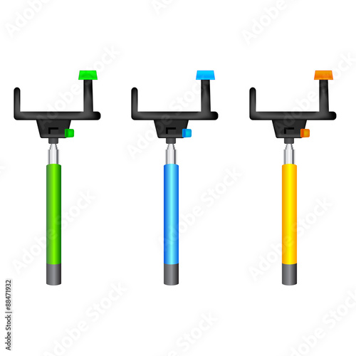 Three different color Monopods