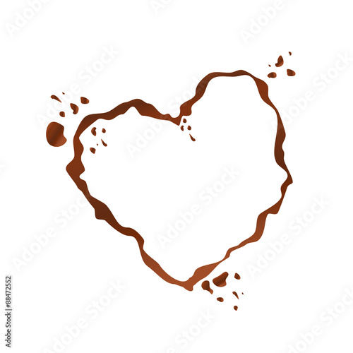 brown chocolate heart concept vector icon design