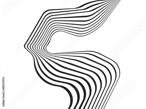black and white mobious wave stripe optical design