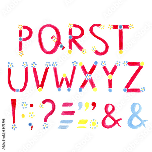 Watercolor alphabet vector